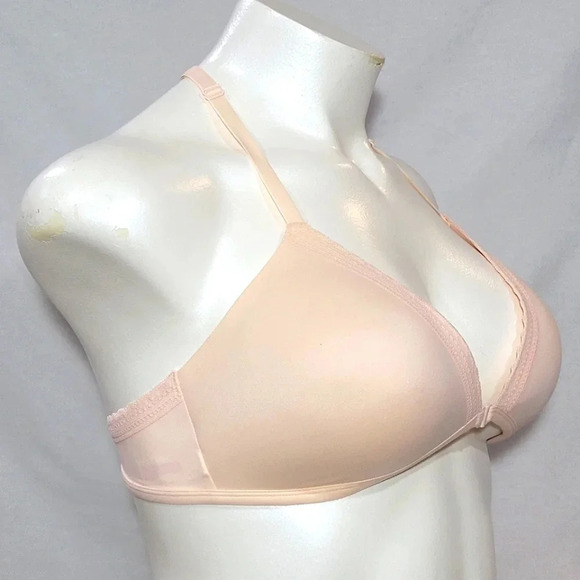34C Xhilaration Front Close Lounge Wire Free Lace Bra Feather Peach NWT - Picture 2 of 6